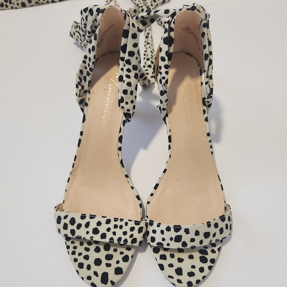 Anthropologie Cheetah Ankle Wrap Sandals - Picture 4 of 8